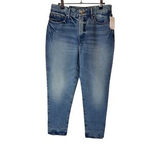 NEW Good American Indigo Size‎ 6 / 28 GW062T Curvy Barrel Taper Ankle Jeans
